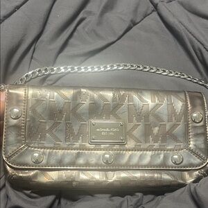 Michael Kors Metallic Silver Clutch